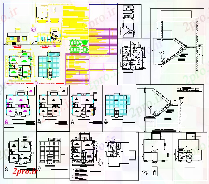 دانلود نقشه مسکونی  ، ویلایی ، آپارتمان  مسکونی خانه (کد40347)