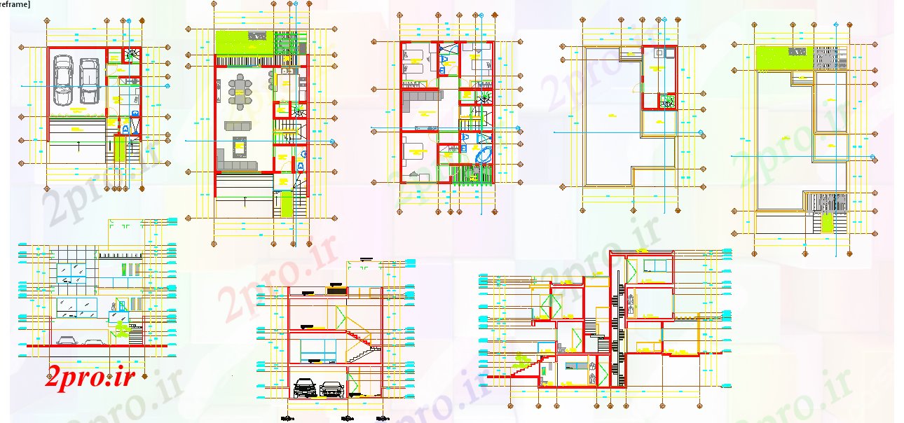 دانلود نقشه مسکونی  ، ویلایی ، آپارتمان  طراحی خانه های مسکونی (کد40393)