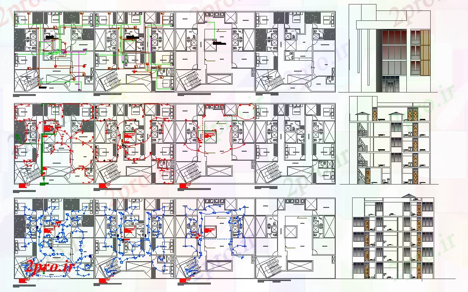 دانلود نقشه هتل - رستوران - اقامتگاه  هتل پروژه طرحی جزئیات (کد40415)