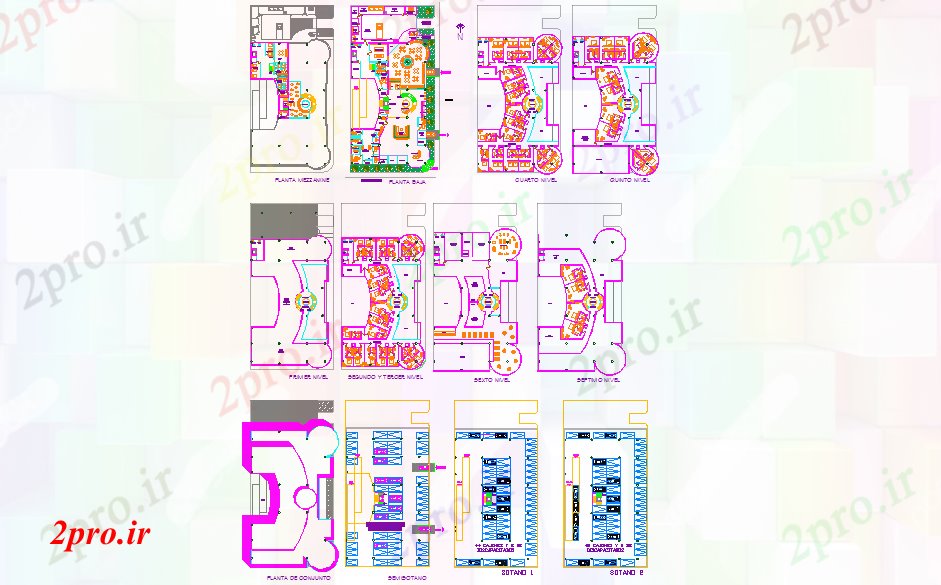 دانلود نقشه هتل - رستوران - اقامتگاه  هتل نشیمن جزئیات (کد40420)