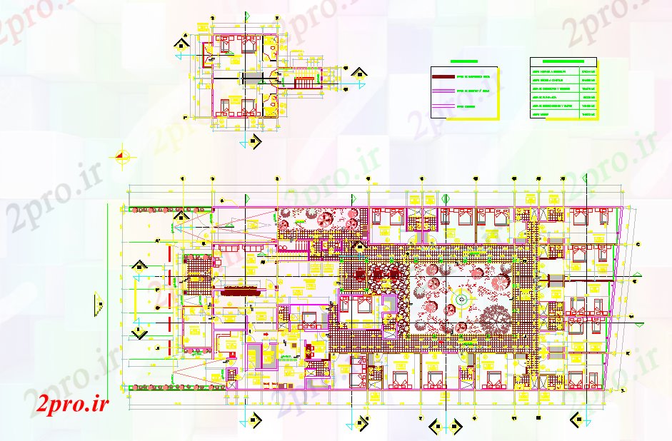 دانلود نقشه هتل - رستوران - اقامتگاه  طراحی هتل کوچک (کد40425)