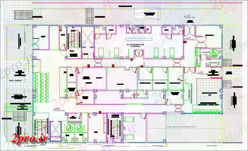 دانلود نقشه بیمارستان -  درمانگاه -  کلینیک طراحی بیمارستان درمانگاه (کد40426)