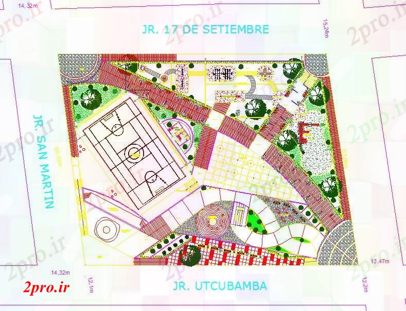 دانلود نقشه ورزشگاه ، سالن ورزش ، باشگاه بازی طراحی پروژه زمین (کد40440)