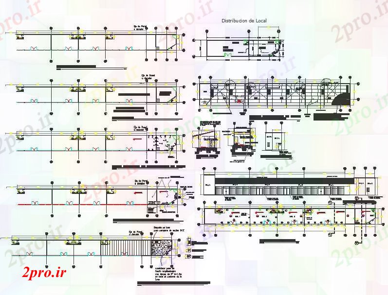 دانلود نقشه هایپر مارکت  - مرکز خرید - فروشگاه جزئیات طرحی تجاری (کد40504)