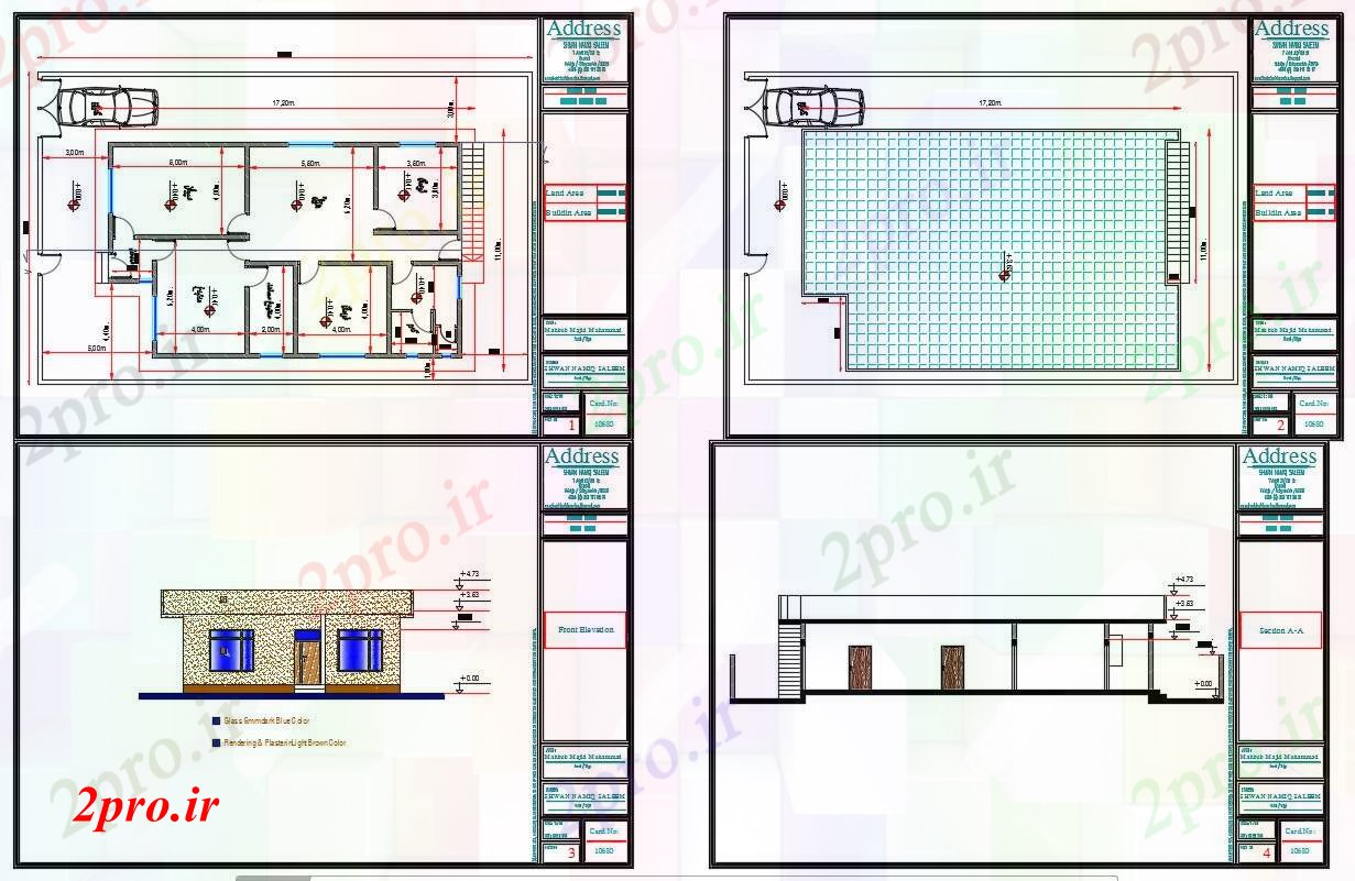 دانلود نقشه مسکونی  ، ویلایی ، آپارتمان  خانه معمار (کد40511)