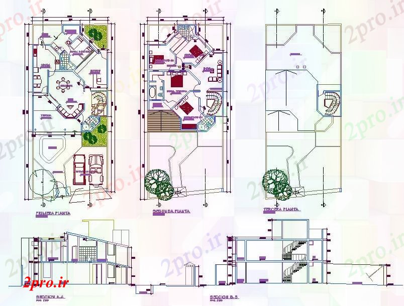 دانلود نقشه مسکونی  ، ویلایی ، آپارتمان  خانه شهری و برنامه ریزی جزئیات (کد40515)