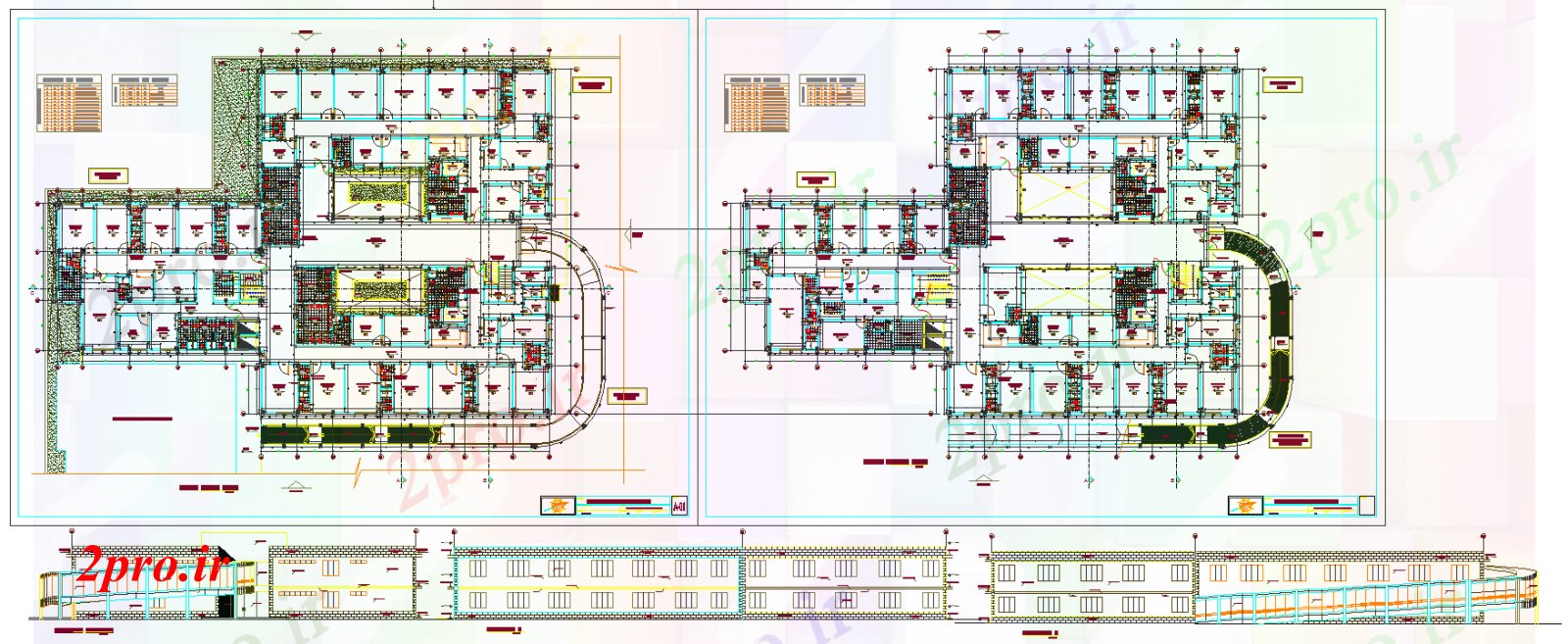دانلود نقشه بیمارستان -  درمانگاه -  کلینیک جزئیات بیمارستان ساختمان جهت (کد40527)