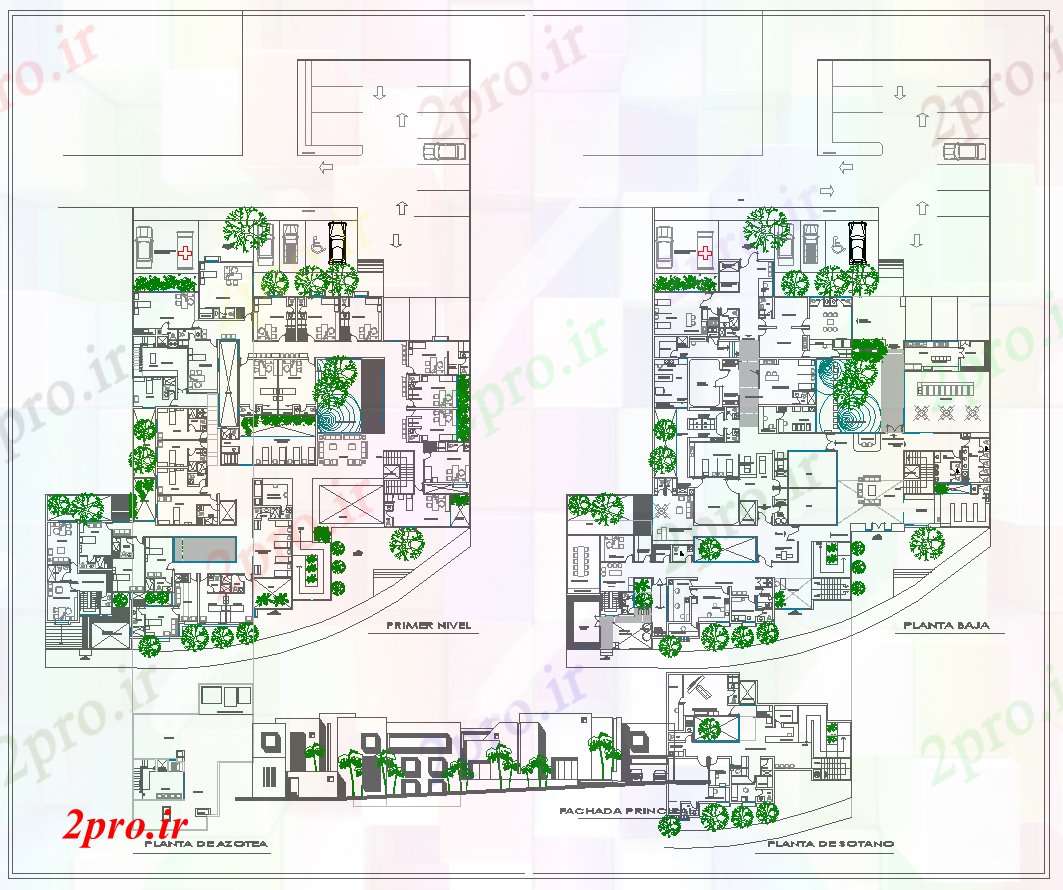 دانلود نقشه بیمارستان -  درمانگاه -  کلینیک بیمارستان و درمانگاه طرح (کد40529)