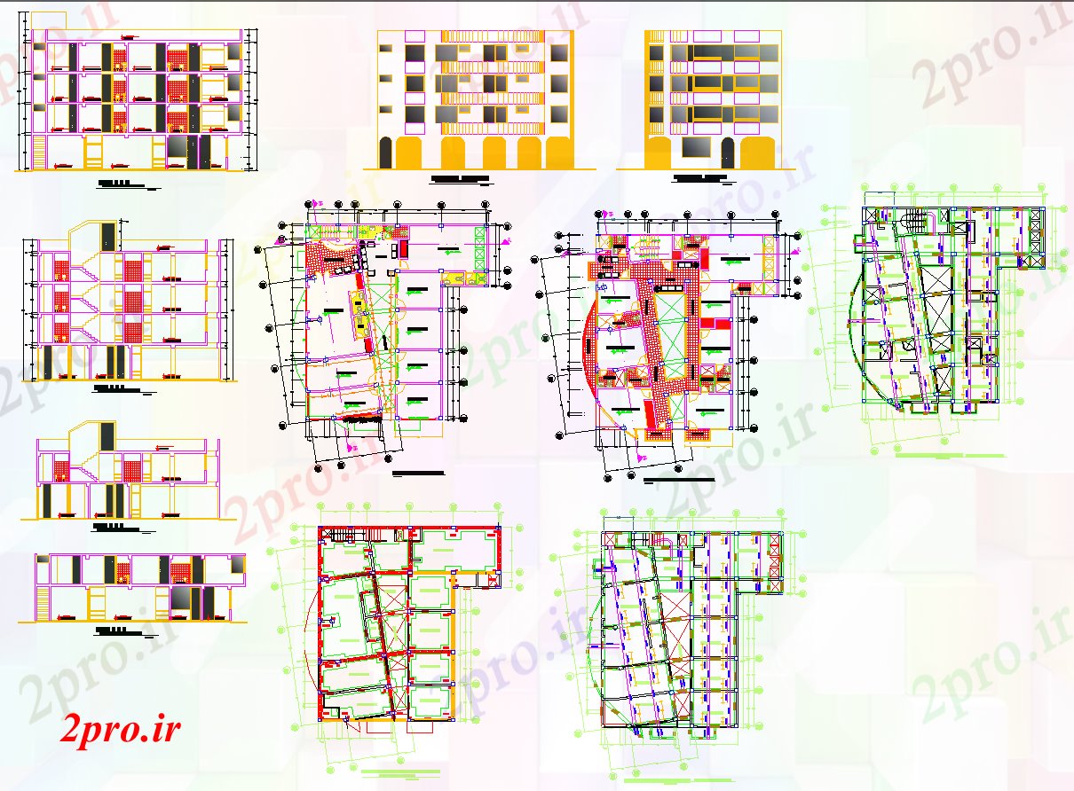 دانلود نقشه مسکونی  ، ویلایی ، آپارتمان  Apartmebt صفحه اصلی طراحی ساختمان (کد40557)