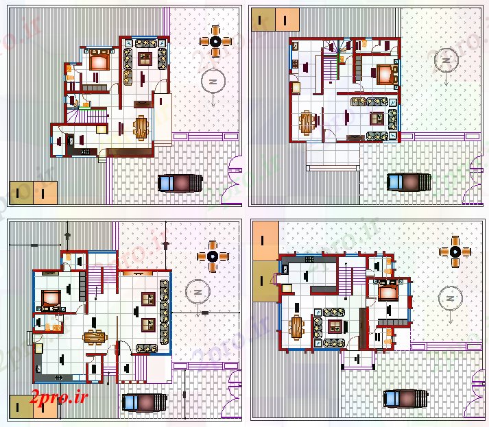 دانلود نقشه مسکونی  ، ویلایی ، آپارتمان  طرحی 1 BHK خانه (کد40578)