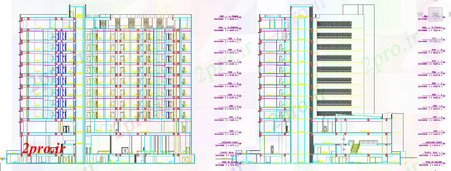دانلود نقشه هتل - رستوران - اقامتگاه  طراحی ستاره هتل ساختمان (کد40597)
