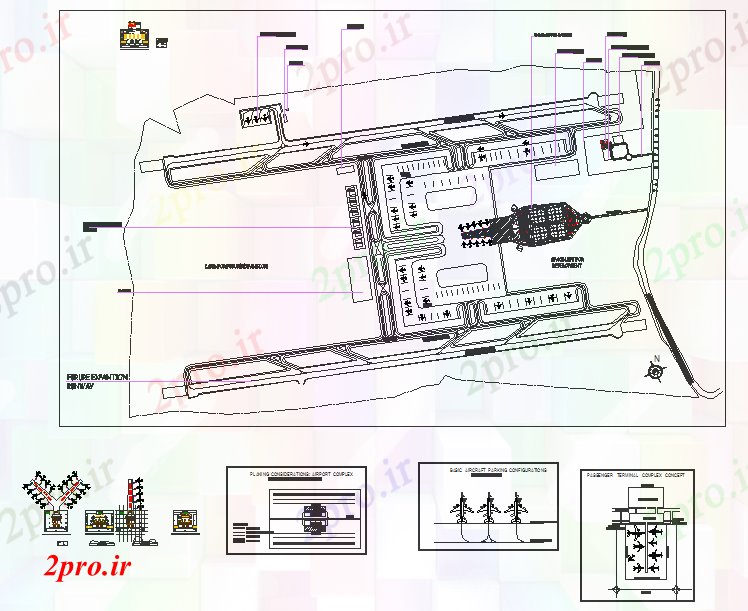 دانلود نقشه فرودگاه پروژه  طراحی فرودگاه (کد40614)