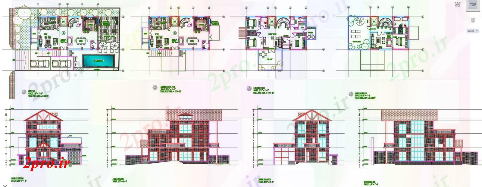 دانلود نقشه خانه های کوچک ، نگهبانی ، سازمانی - ویلا دوبلکس طراحی (کد40639)