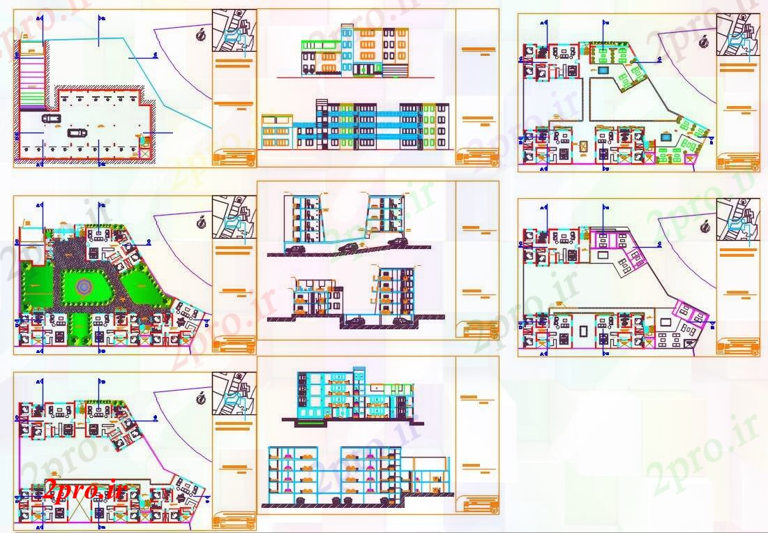 دانلود نقشه مسکونی  ، ویلایی ، آپارتمان  طرحی خانواده مسکونی خانه (کد40640)