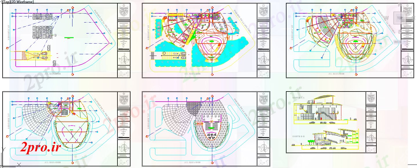 دانلود نقشه معماری معروف طرحی سالن شهر (کد40679)
