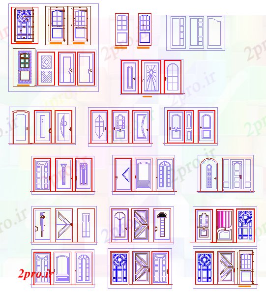 دانلود نقشه داخلی خانه طرحی های درب (کد40733)