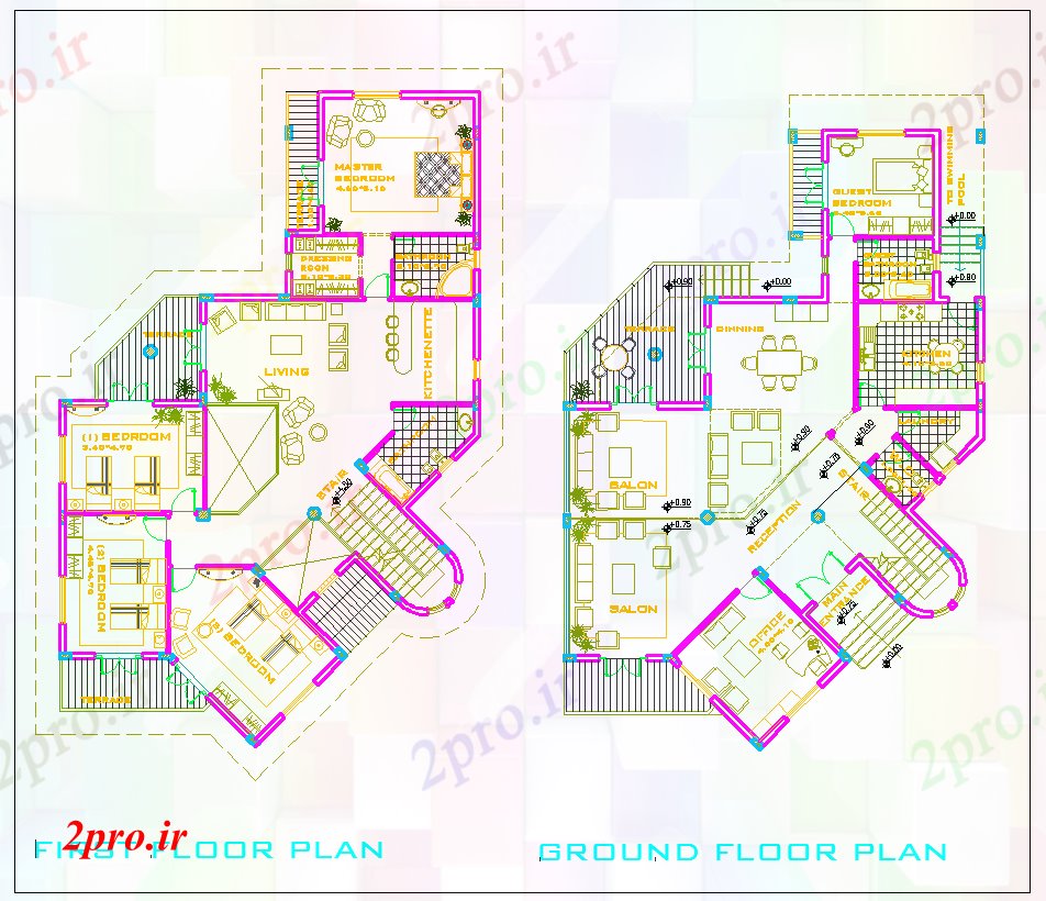 دانلود نقشه مسکونی  ، ویلایی ، آپارتمان  صفحه اصلی طراحی کف (کد40741)
