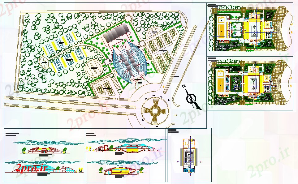 دانلود نقشه ورزشگاه ، سالن ورزش ، باشگاه جزئیات ورزشی مرکز پروژه (کد40784)