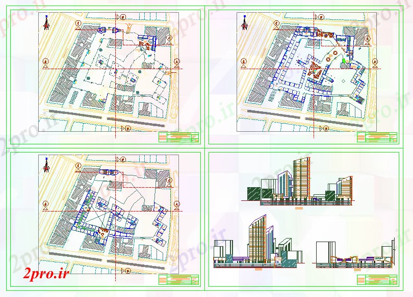 دانلود نقشه ساختمان اداری - تجاری - صنعتی کسب و کار مرکز طراحی (کد40808)