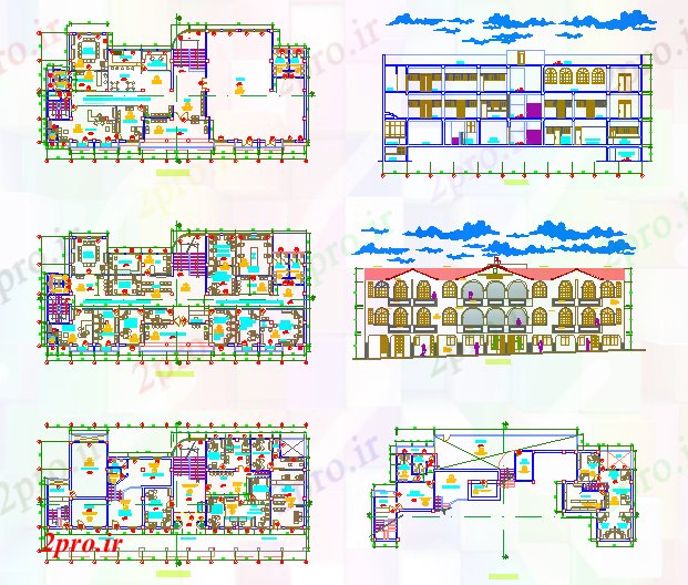 دانلود نقشه معماری معروف تابع شهرستان سالن طراحی (کد40811)