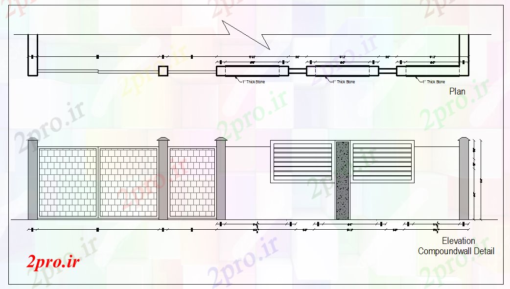 دانلود نقشه بلوک در و نرده های دیوار دروازه و مرکب دیوار طراحی (کد40829)