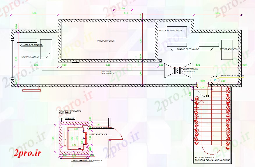 دانلود نقشه  جزئیات آسانسور و    طراحی دراز کردن (کد40886)