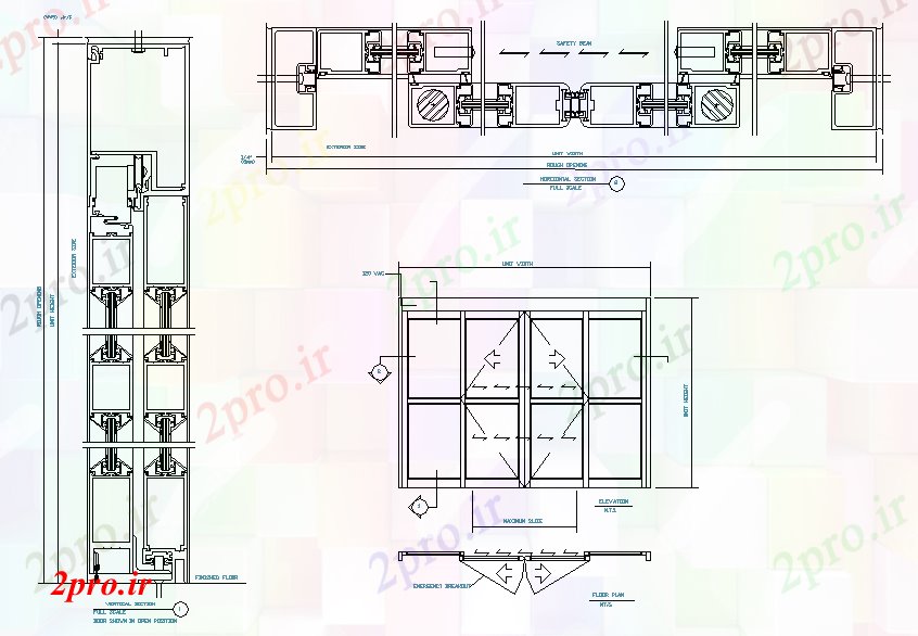 دانلود نقشه جزئیات طراحی در و پنجره  پنل ویندوز طراحی (کد40891)