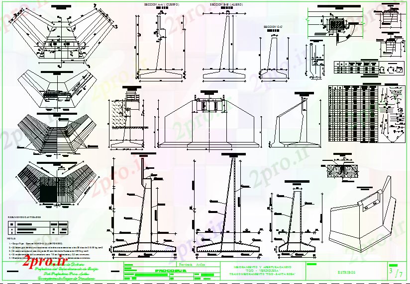 دانلود نقشه جزئیات تیر ساختار جزئیات تیر پل (کد41016)