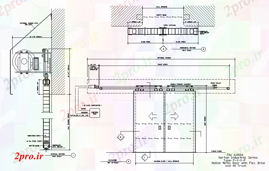 دانلود نقشه جزئیات طراحی در و پنجره  کشویی مکانیکی درب (کد41035)