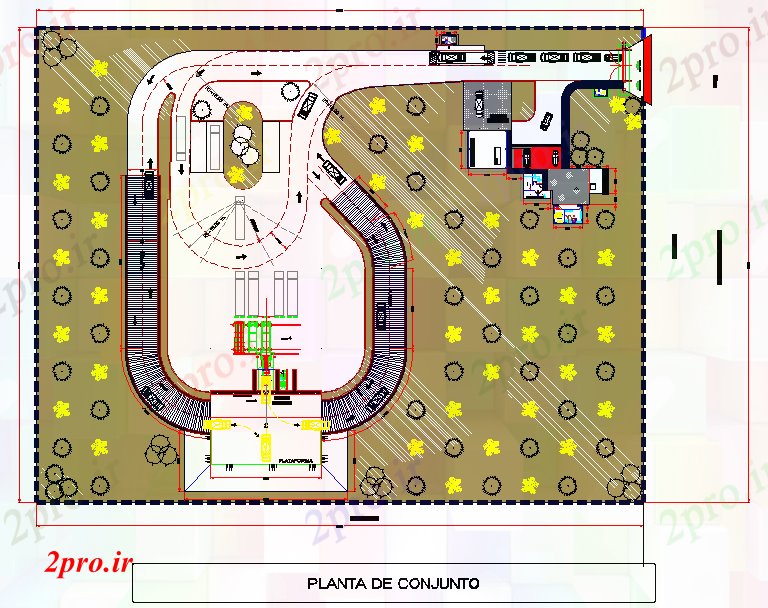 دانلود نقشه کارخانه صنعتی  ، کارگاه انتقال زباله ایستگاه (کد41065)