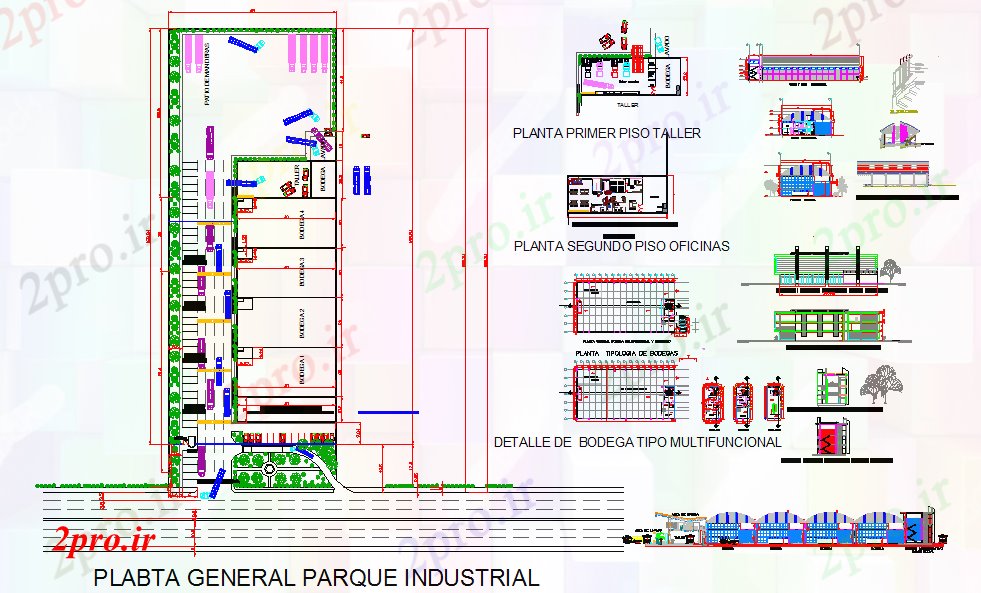 دانلود نقشه کارخانه صنعتی  ، کارگاه پروژه صنعت (کد41078)