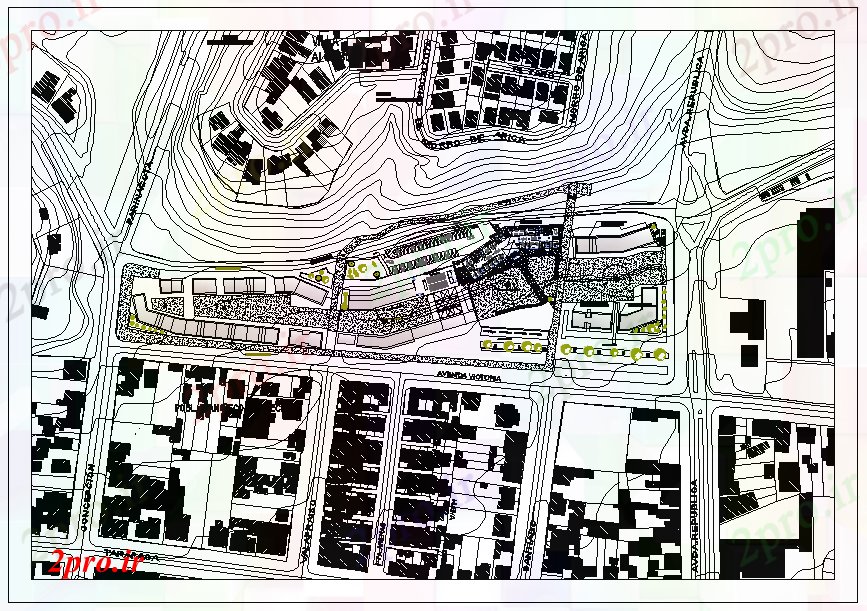 دانلود نقشه  ساختمان دولتی ، سازمانی مرکز مدنی و سالن شهر (کد41105)