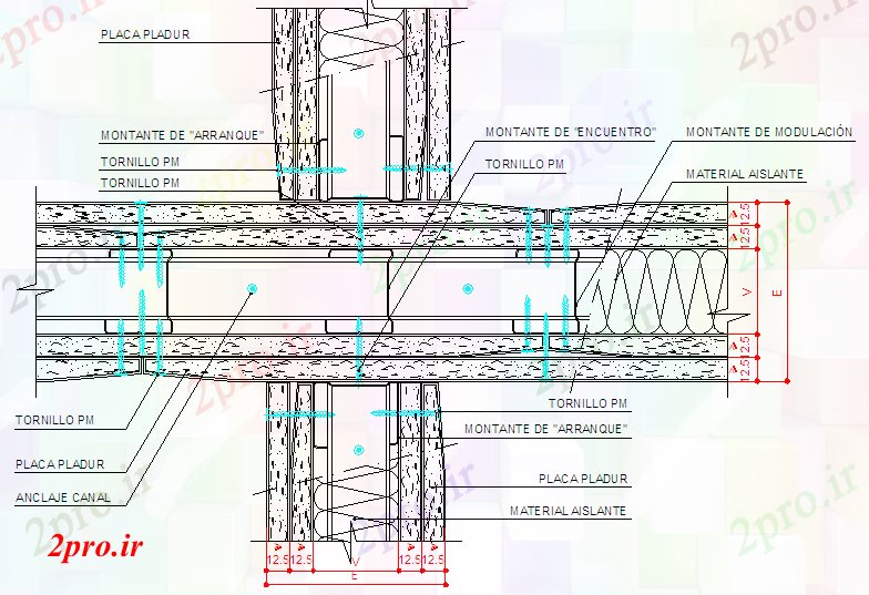 دانلود نقشه قاب آلومینیومی ساخت و ساز قاب فولاد (کد41128)