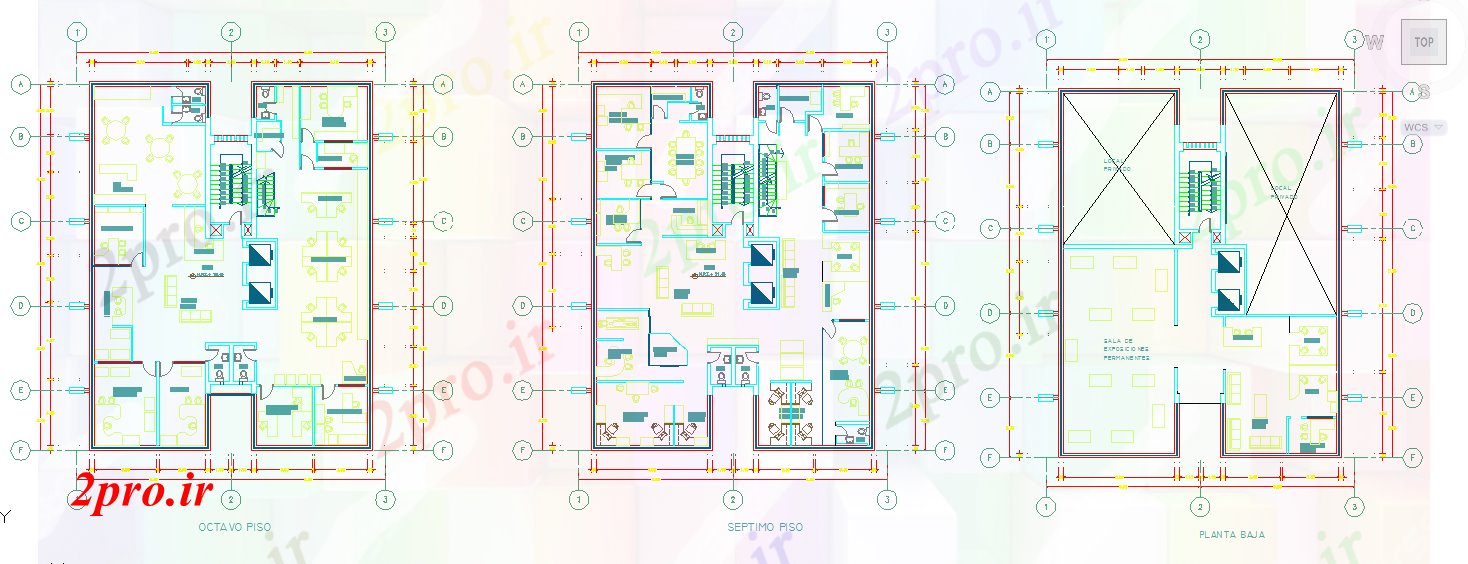 دانلود نقشه ساختمان اداری - تجاری - صنعتی دفتر ساخت و ساز (کد41150)