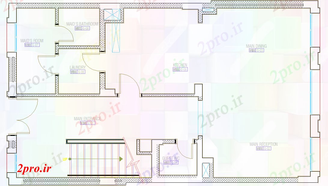 دانلود نقشه مسکونی  ، ویلایی ، آپارتمان  ساده خانه طراحی کف (کد41210)