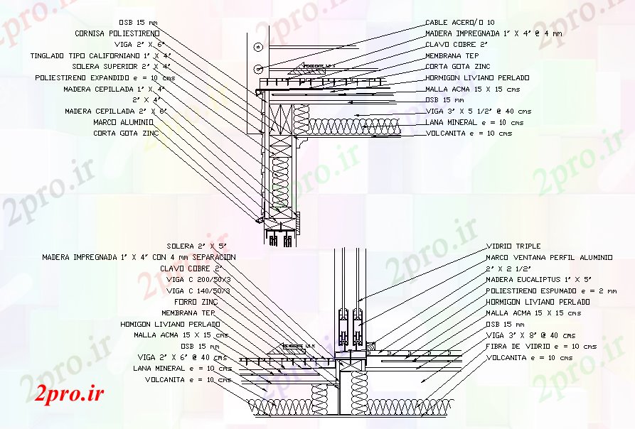 دانلود نقشه پلان مقطعی جزئیات تراس ساخت و ساز (کد41222)