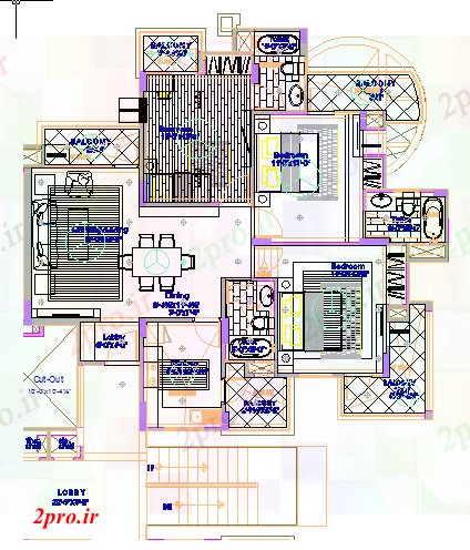 دانلود نقشه مسکونی  ، ویلایی ، آپارتمان  آپارتمان داخلی طراحی (کد41250)