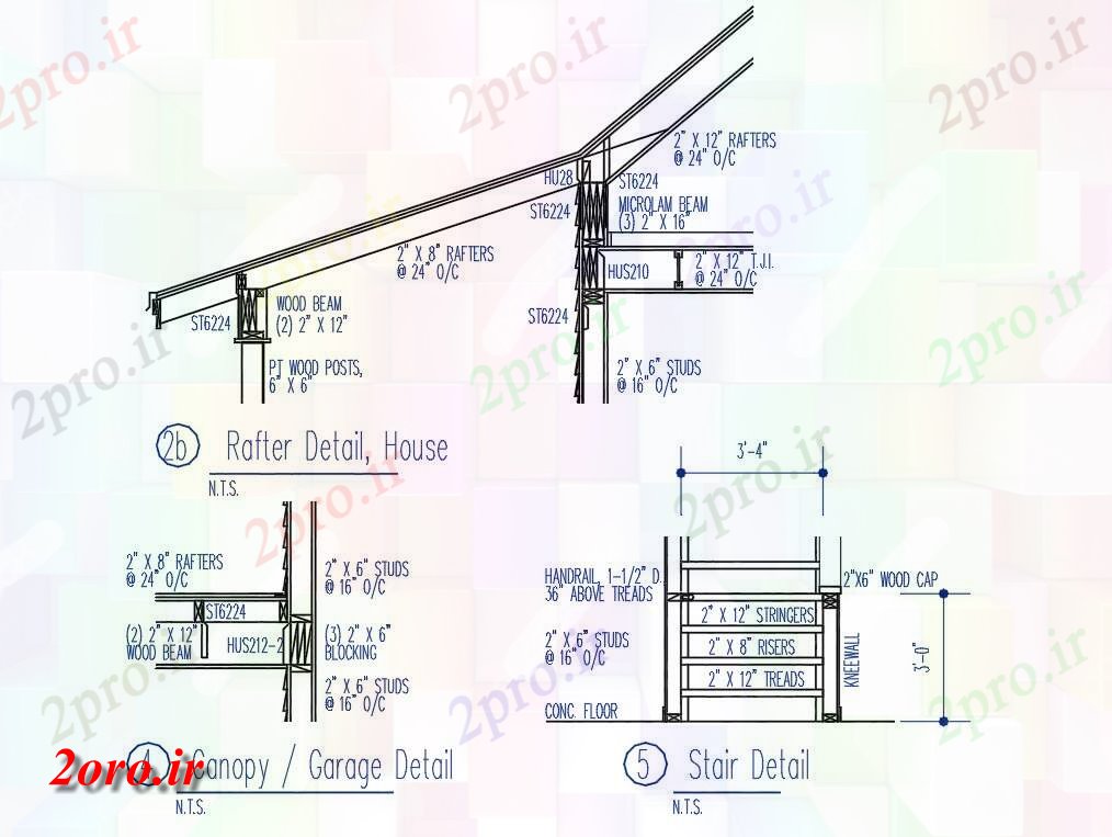 دانلود نقشه طراحی جزئیات ساختار فولاد طراحی بخش سقف  Aotu (کد41302)