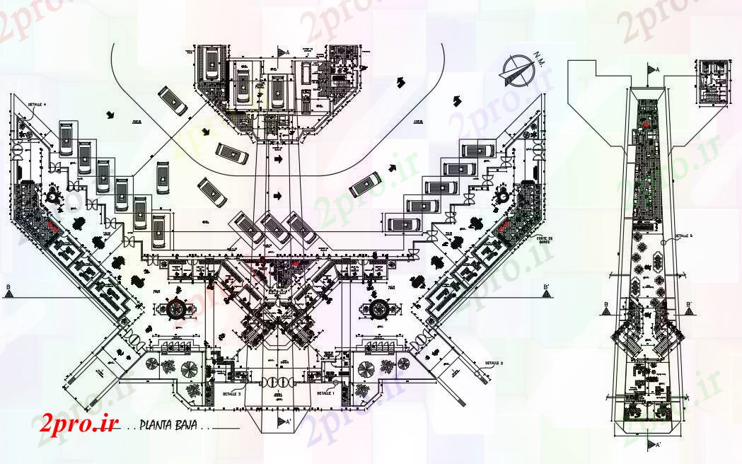 دانلود نقشه  ساختمان دولتی ، سازمانی اتوبوس پایانه  (کد41348)