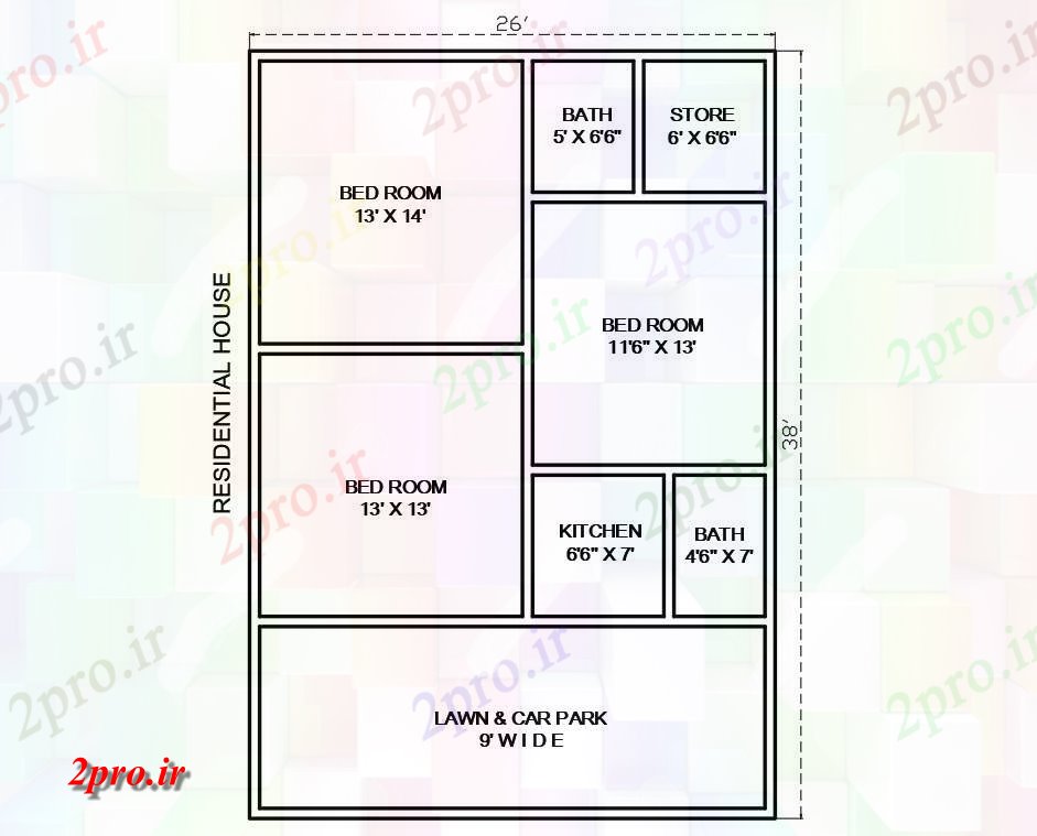 دانلود نقشه مسکونی  ، ویلایی ، آپارتمان  طرحی خانه های مسکونی ساده با   (کد41408)