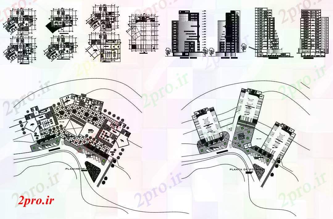 دانلود نقشه آپارتمان   یک طبقه تجاری با ساختمان مسکونی (کد41418)