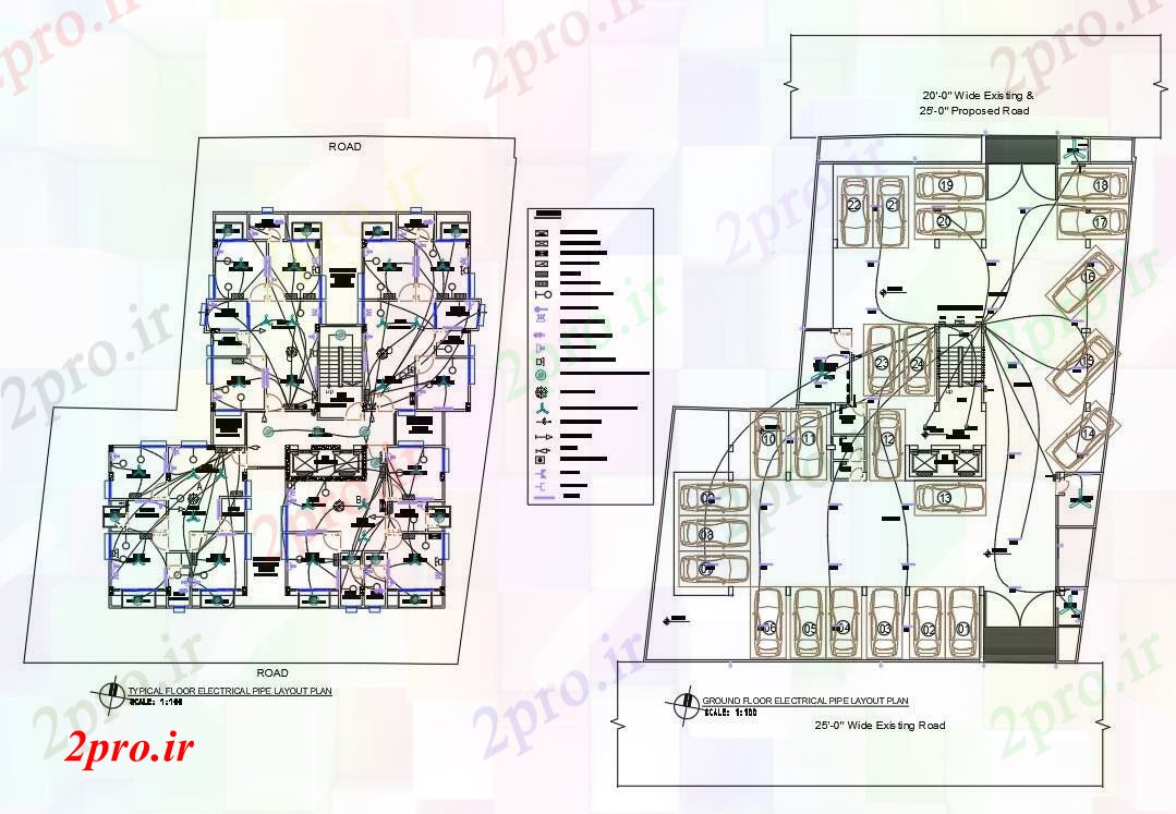 دانلود نقشه جزئیات معماری برق طرحی را با اطلاعات (کد41436)
