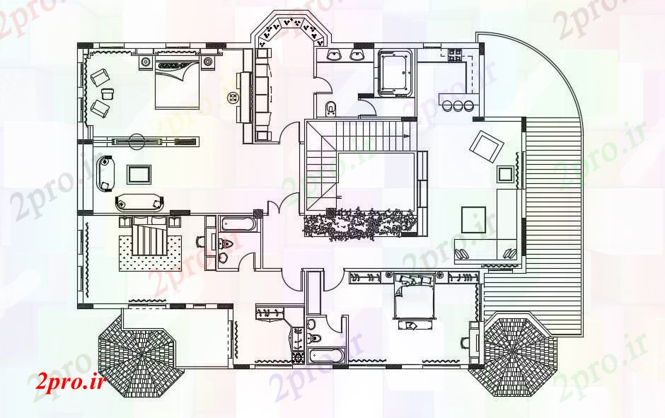 دانلود نقشه  خانه مسکونی ، ویلا  ویلا طراحی  طراحی (کد41494)