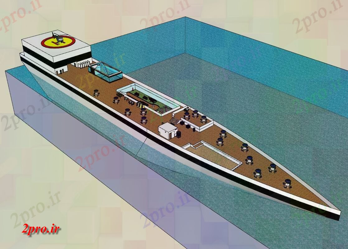 دانلود نقشه رستوران با کشتی با طرحی پرونده (کد41513)