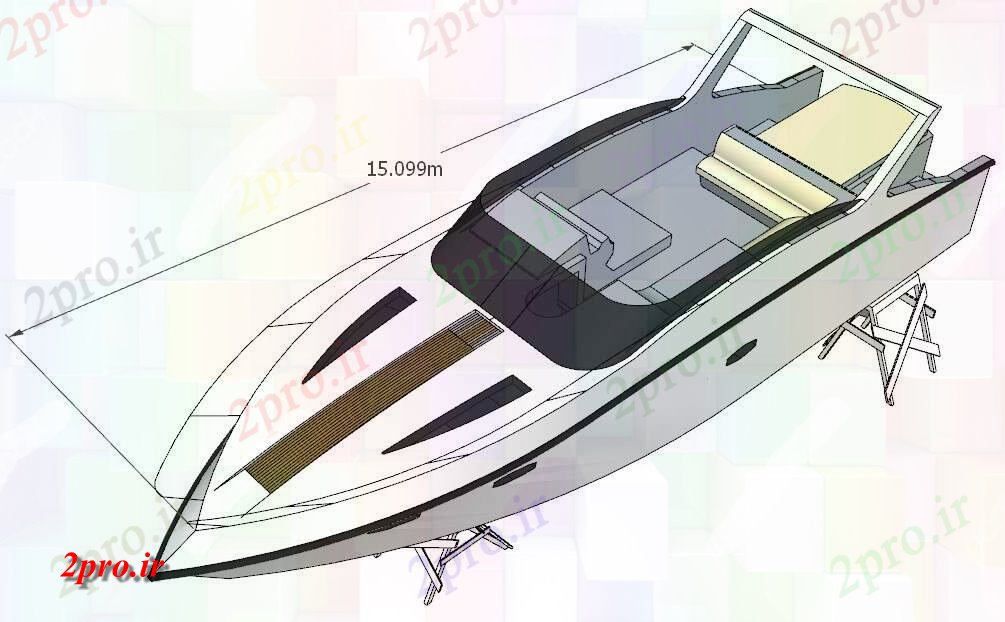 دانلود نقشه کشتی های سه بعدی و سفرهای دریایی موتور قایق تریدی طراحی (کد41514)