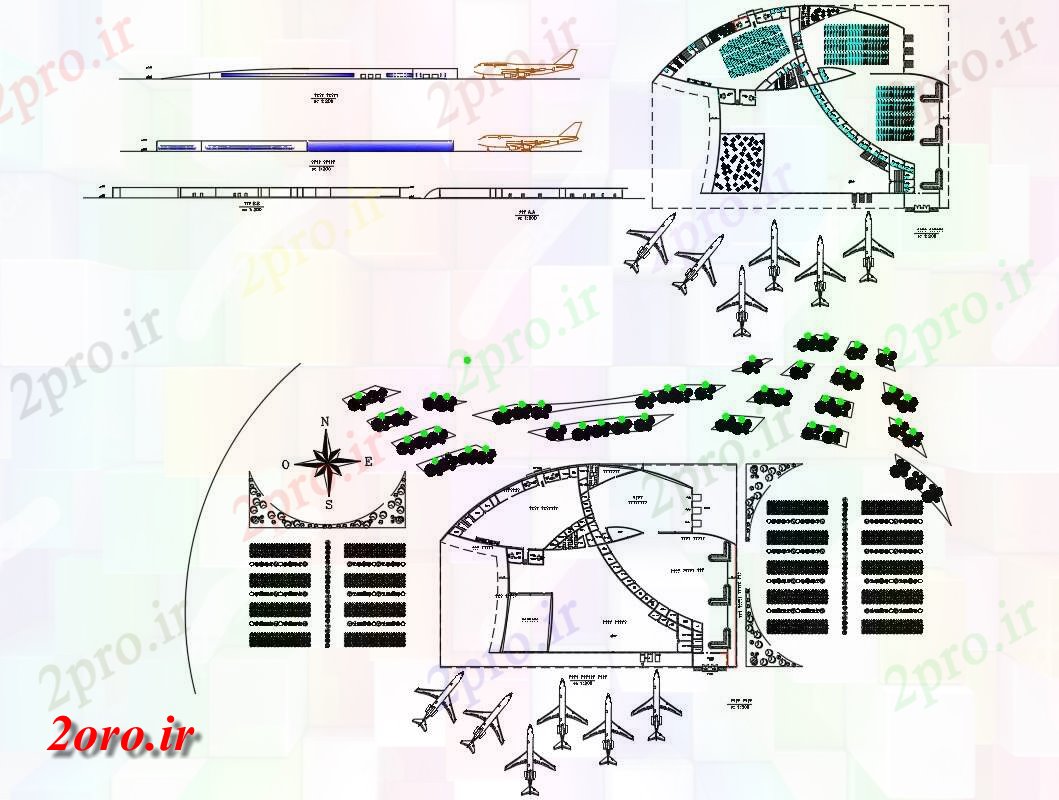 دانلود نقشه فرودگاه فرودگاه طرحی و بخش (کد41527)
