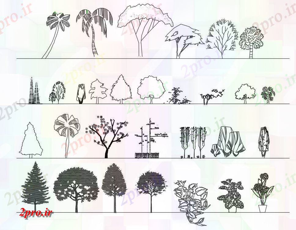 دانلود نقشه باغ درخت طراحی طرح (کد41571)