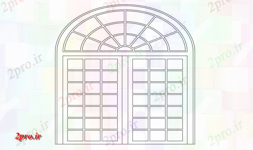 دانلود نقشه جزئیات طراحی در و پنجره  طراحی پنجره (کد41587)