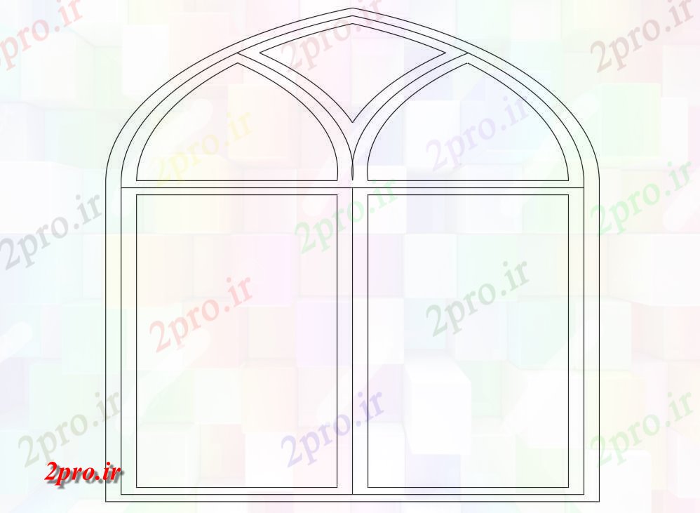 دانلود نقشه جزئیات طراحی در و پنجره  جزئیات پنجره های بزرگ (کد41588)
