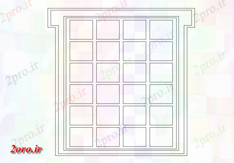دانلود نقشه جزئیات طراحی در و پنجره  جزئیات پنجره میدان (کد41589)